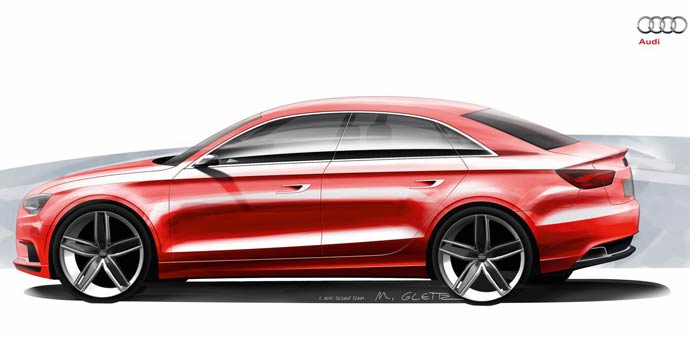 audi a3 sedan concept teaser lateral - side view