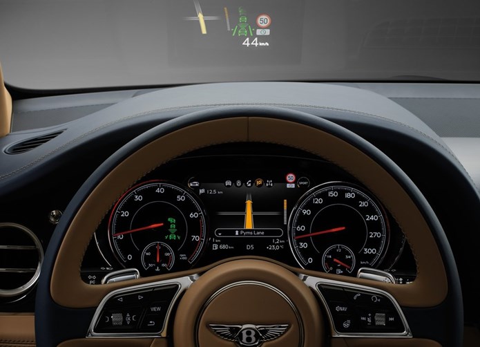 bentley bentayga painel hud display