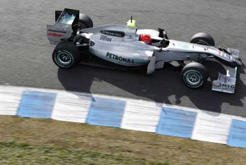 michael schumacher mercedes f1 2010 testes jerez