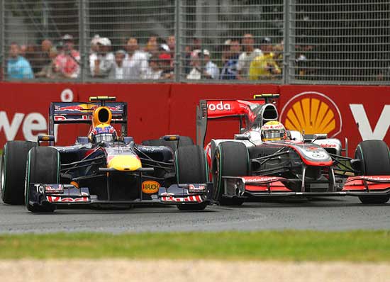 mark webber e lewis hamilton GP australia f1 2010 