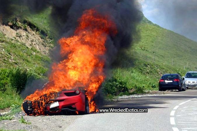 ferrari 458 italia onfire