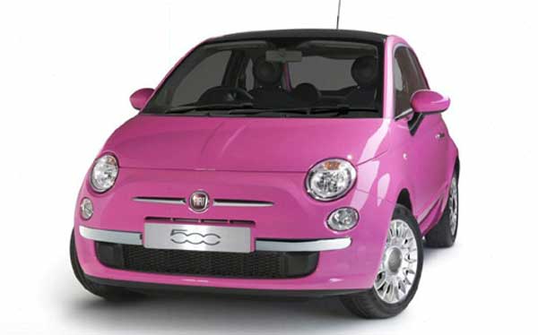 fiat 500 pink