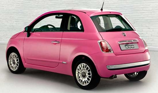 fiat 500 pink