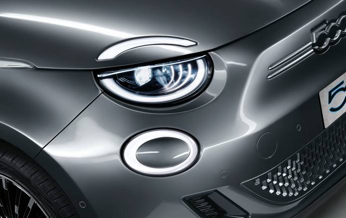 novo fiat 500 2021 detalhe faról