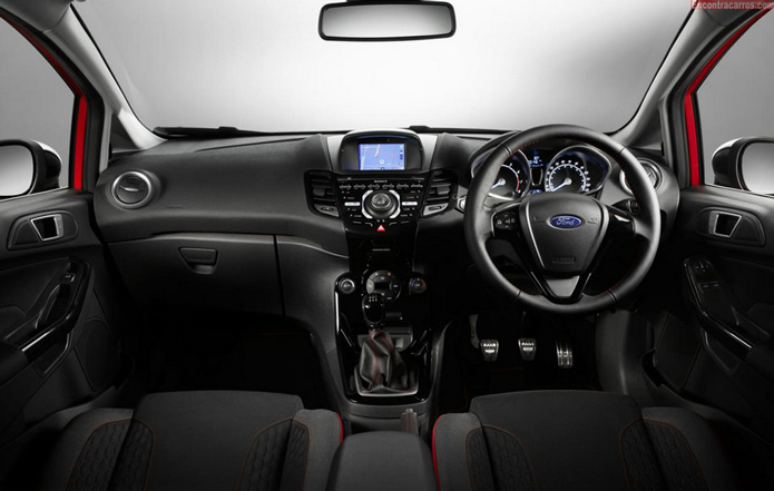 ford fiesta black e red edition interior painel