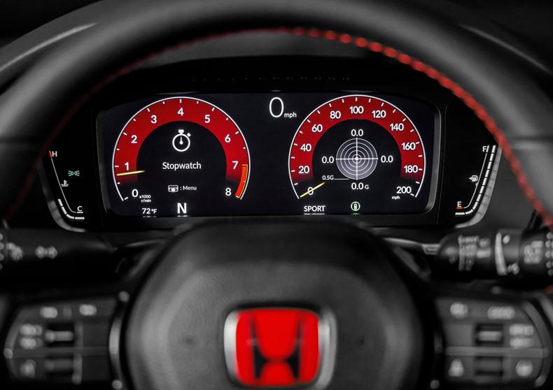 civic type r 2023 painel digital dashboard