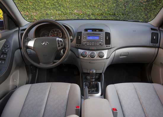 interior 2010 hyundai elantra blue