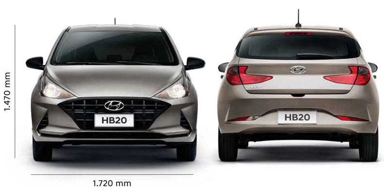 hyundai hb20 2021 traseira e dianteira