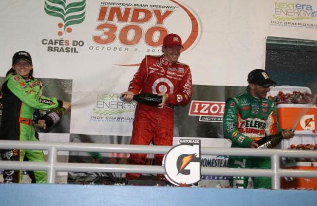 podio homestead miami 2010, dixon, patrick e kanaan