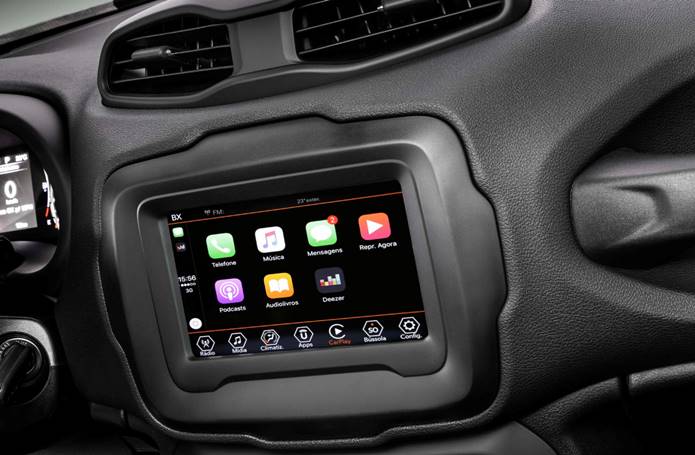 jeep renegade 2020 interior sistema multi-mídia uconnect