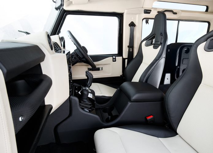 land rover defender works v8 interior