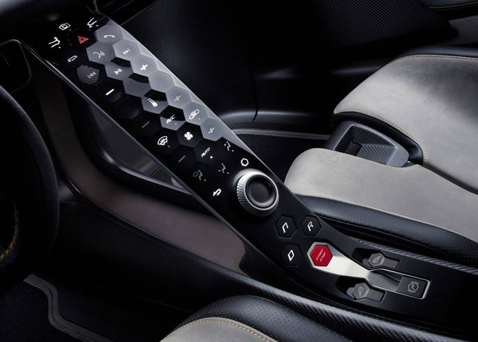 lotus evija interior console central