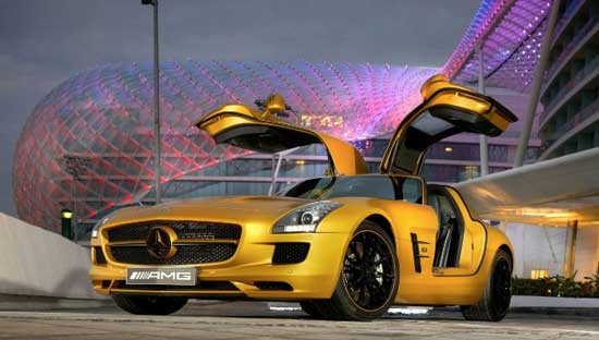 mercede sls amg gold