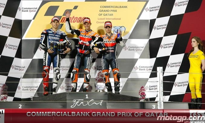 podio moto gp qatar 2011