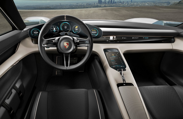 porsche mission e interior painel