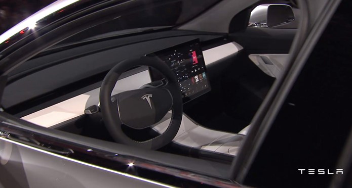 tesla model 3 interior painel