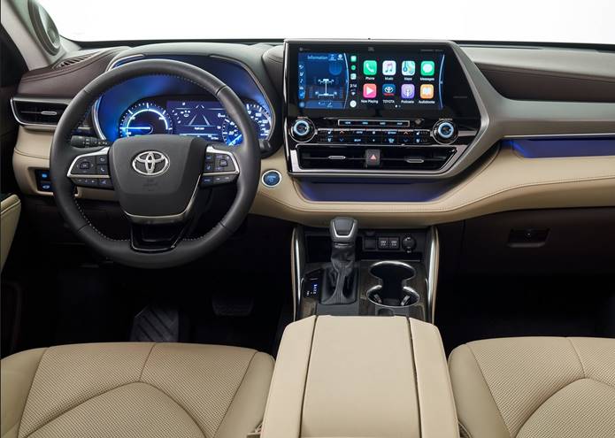 novo toyota highander 2020 interior painel