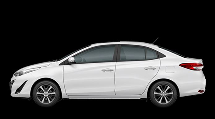 toyota yaris sedan 2019 branco lateral