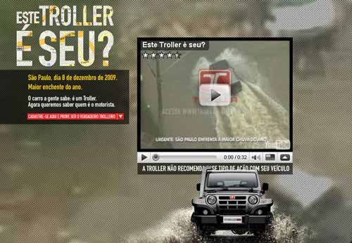 troller t4 atravessa enchente em sao paulo