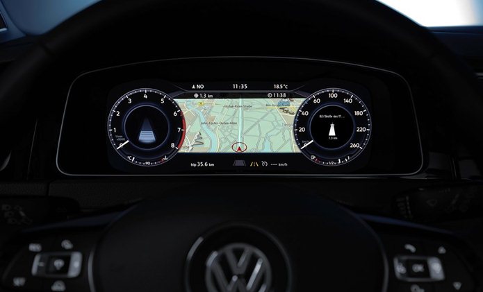 novo vw golf 2018 interior painel de insturmentos digital