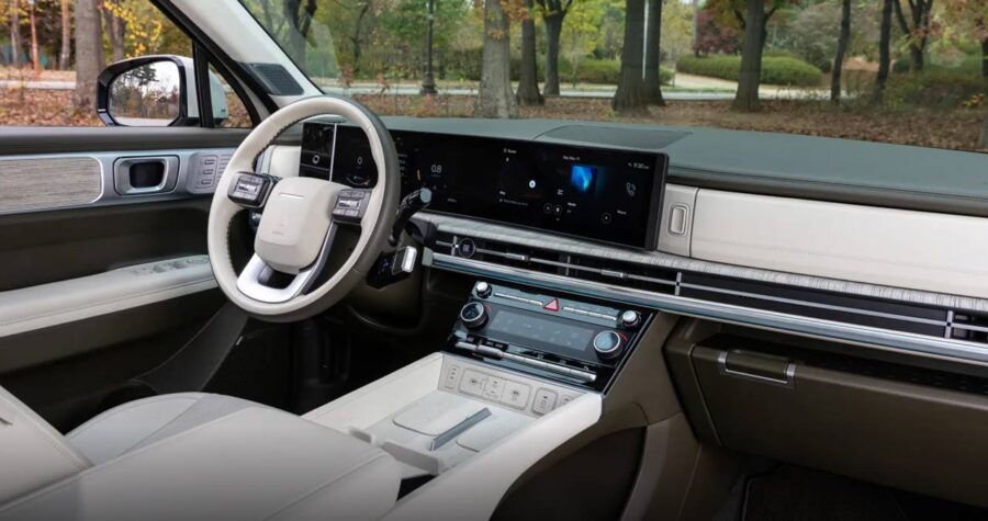 Novo Hyundai Santa Fe 2026 - Nova geração está em testes na Argentina e deve vir ao Brasil 7 interior novo hyundai santa fe 2026