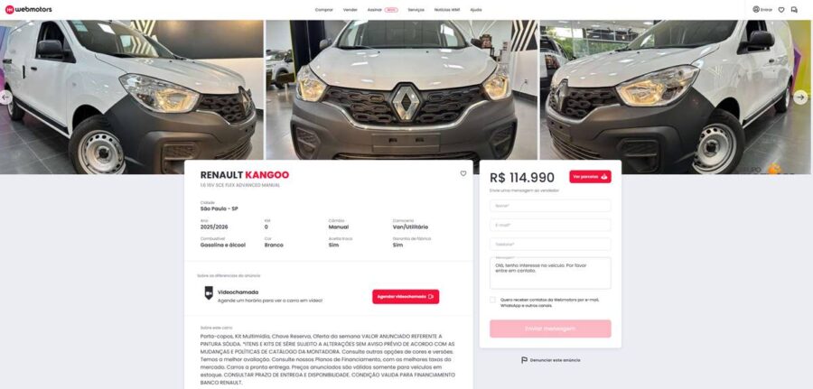 Renault Kangoo 2026 parte de R$ 118.200 e tem qualidades para superar a Fiat Fiorino 1 Renault Kangoo 2026