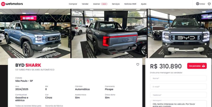 BYD Shark fica até R$ 70 mil mais barata, sai por R$ 310.000 2 BYD Shark anuncio