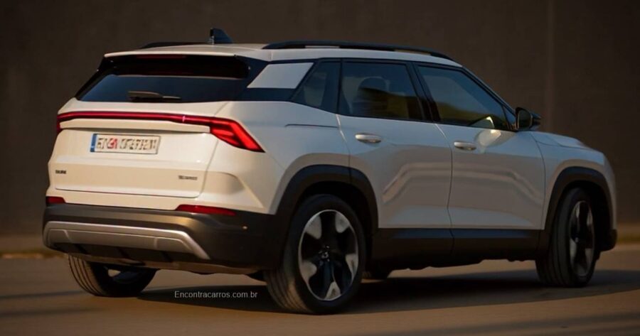 Hyundai Bayon 2027 - Conheça detalhes da versão SUV do Novo HB20 que chega no próximo ano 3 Hyundai Bayon 2027 traseira projeção