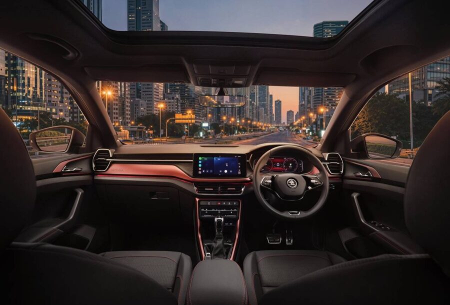 Škoda Kushaq 2027 - Primo do VW T-Cross recebeu atualizações 2 Skoda Kushaq 2026 interior