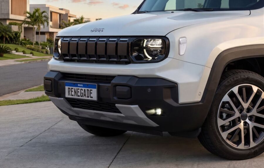 Novo Jeep Renegade 2027 confira, versões, equipamentos e preços 1 Jeep Renegade 2027 detalhe dianteira grade e farois