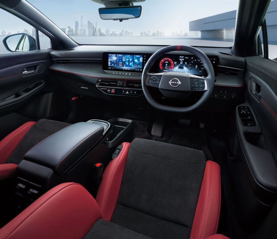 Novo Nissan Leaf Nismo tenta trazer esportividade e graça ao elétrico, sem mexer na potência 3 Nissan Leaf Nismo 2027 interior