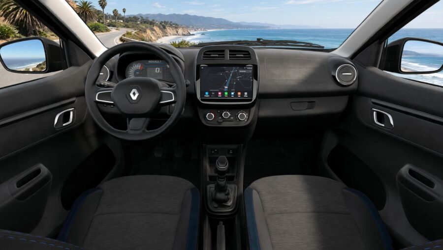 Novo Renault Kwid 2027 é flagrado e terá visual atualizado 3 Novo Renault Kwid 2027 interior