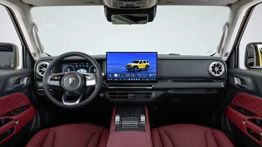 GWM revela novo Tank 300 2027 na China maior, com mais autonomia e sistema LiDAR 6 Tank 300 2027 China Interior painel