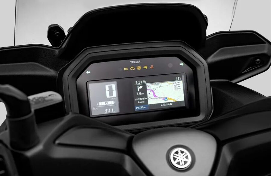 Yamaha XMAX 300 Connected 2027 chega com novas cores por R$ 38.690 3 Yamaha XMAX 300 2027 painel