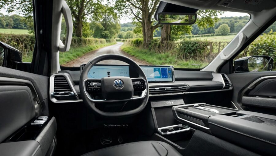 Nova VW Amarok 2027 é apresentada em Barretos com promessa de ser a mais potente da categoria 4 Nova VW Amarok 2027 projeção interior