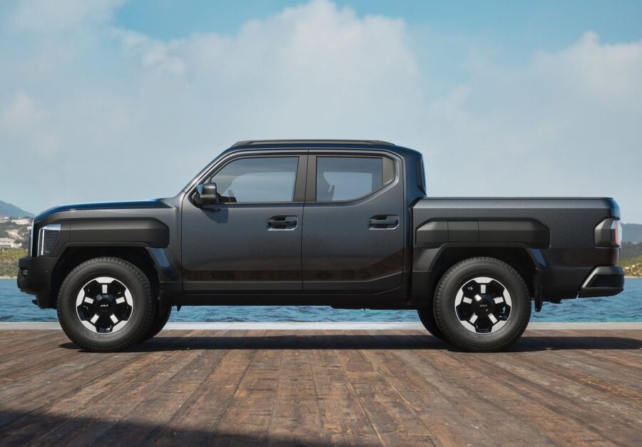 Kia Tasman estreia no Brasil com motor diesel, tração 4x4 e mais barata que Hilux, Ranger e S10. Confira em detalhes 2 Kia Tasman vista lateral