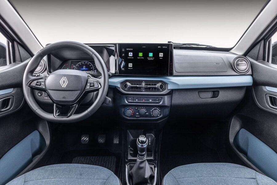 Renault Kwid 2027: novo visual, mais tecnologia com preços mais acessíveis, parte de R$ 71 mil e volta a ser o carro mais barato do Brasil 5 Renault Kwid 2027 interior