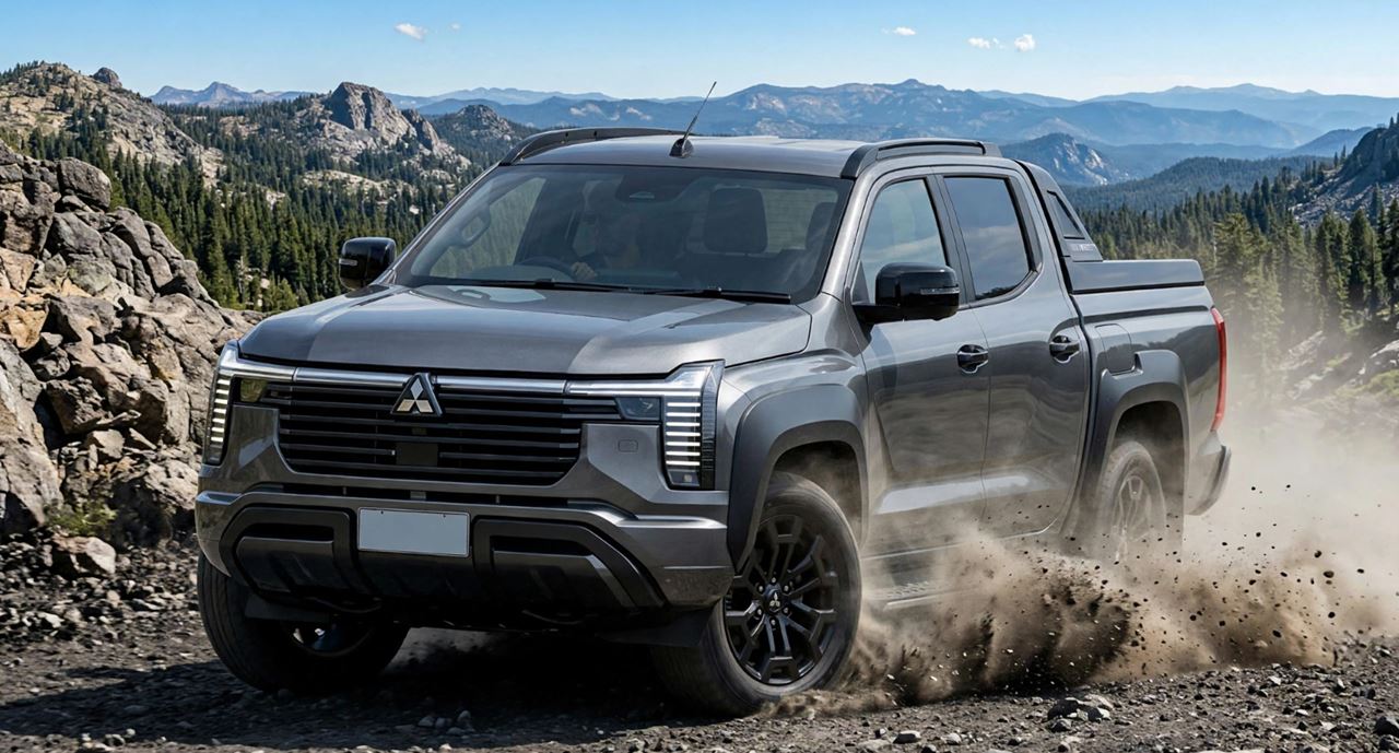 Nova Mitsubishi Triton 2028 - Picape ganhará visual similar ao novo Pajero, confira quando chega 1 nova l200 triton 2027/2028