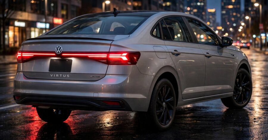 Novo Virtus 2027 - Na Índia sedan ganhará novo visual que pode antecipar mudanças para o modelo brasileiro 6 VW Virtus 2027 2028 traseira