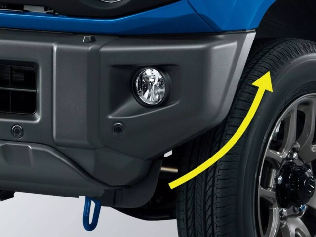 Suzuki Jimny 2026 detalhe para-choque Suzuki Jimny 2026 detalhe para-choque