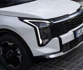 Kia Sportage 2026 detalhe dianteira e farois Kia Sportage 2026 detalhe dianteira e farois