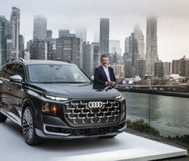 CEO Gernot Döllner at the media world debut in New York City Audi Q9