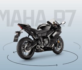Yamaha R7 preta vista traseira Yamaha R7 preta vista traseira